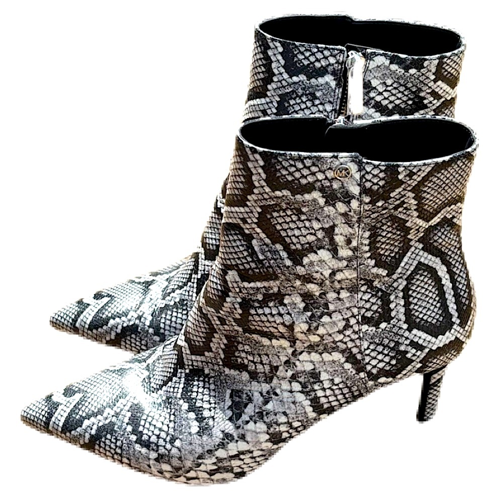 MICHAEL KORS ALINA FLEX Snake Embossed Leather Ankle Boot - Picture 4 of 8
